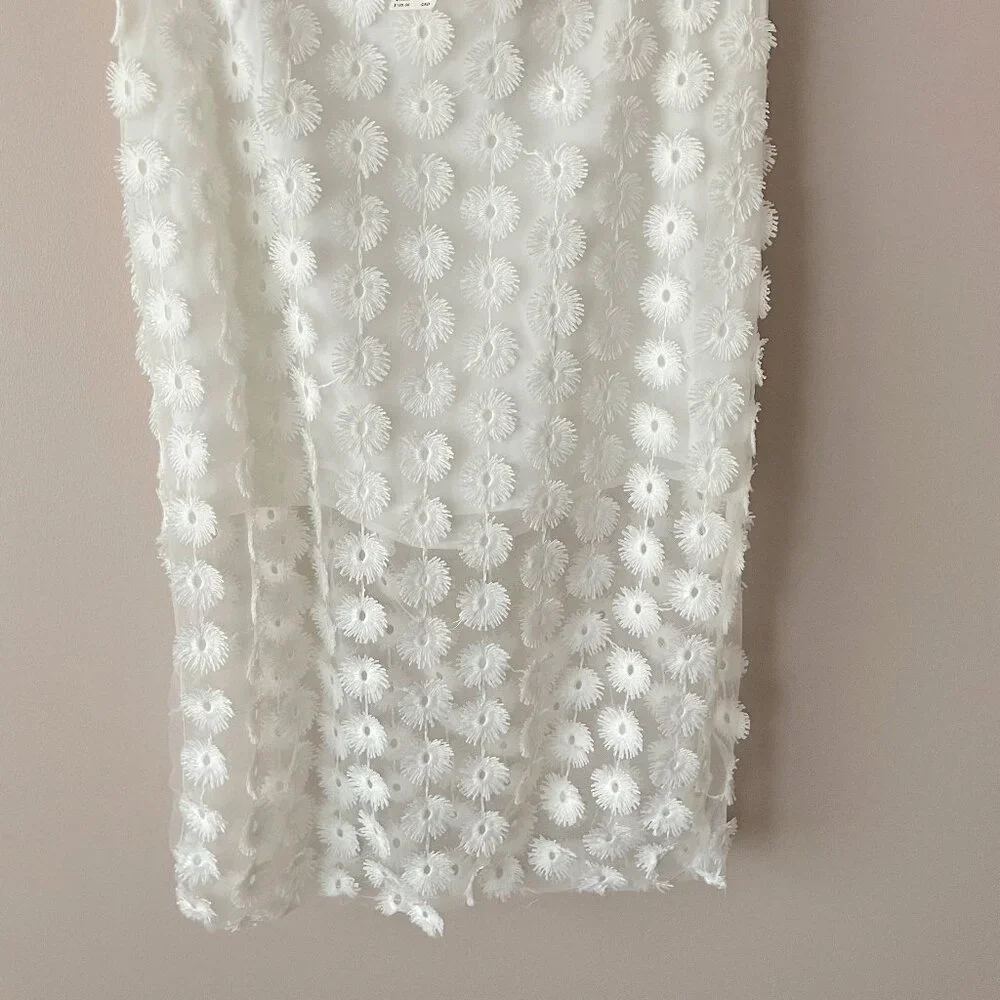 NWT By Anthropologie 3D Texture Sheer Slip Midi Skirt size Small - Picture 10 of 11